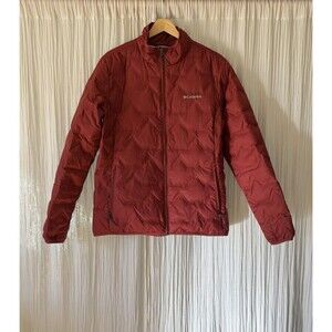 Columbia Down Jacket Women Large Red Delta Ridge Insulated Omni Heat Winter Puff